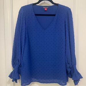 Vince Camuto Royal Blue Textured Blouse